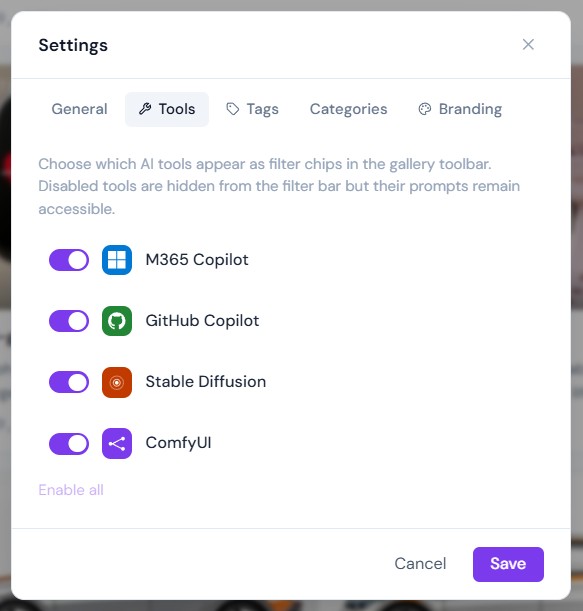 AI Tool Targeting settings panel
